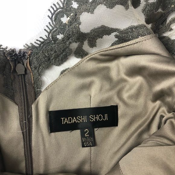 Tadashi Shoji Scalloped Sequin Lace Gown - Picture 7 of 7